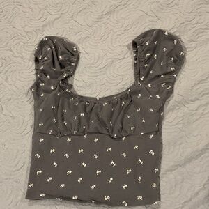 Hollister cropped ruffled flower top
